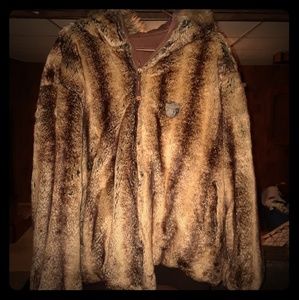 Akademik reverseable a9 fur and suede coat